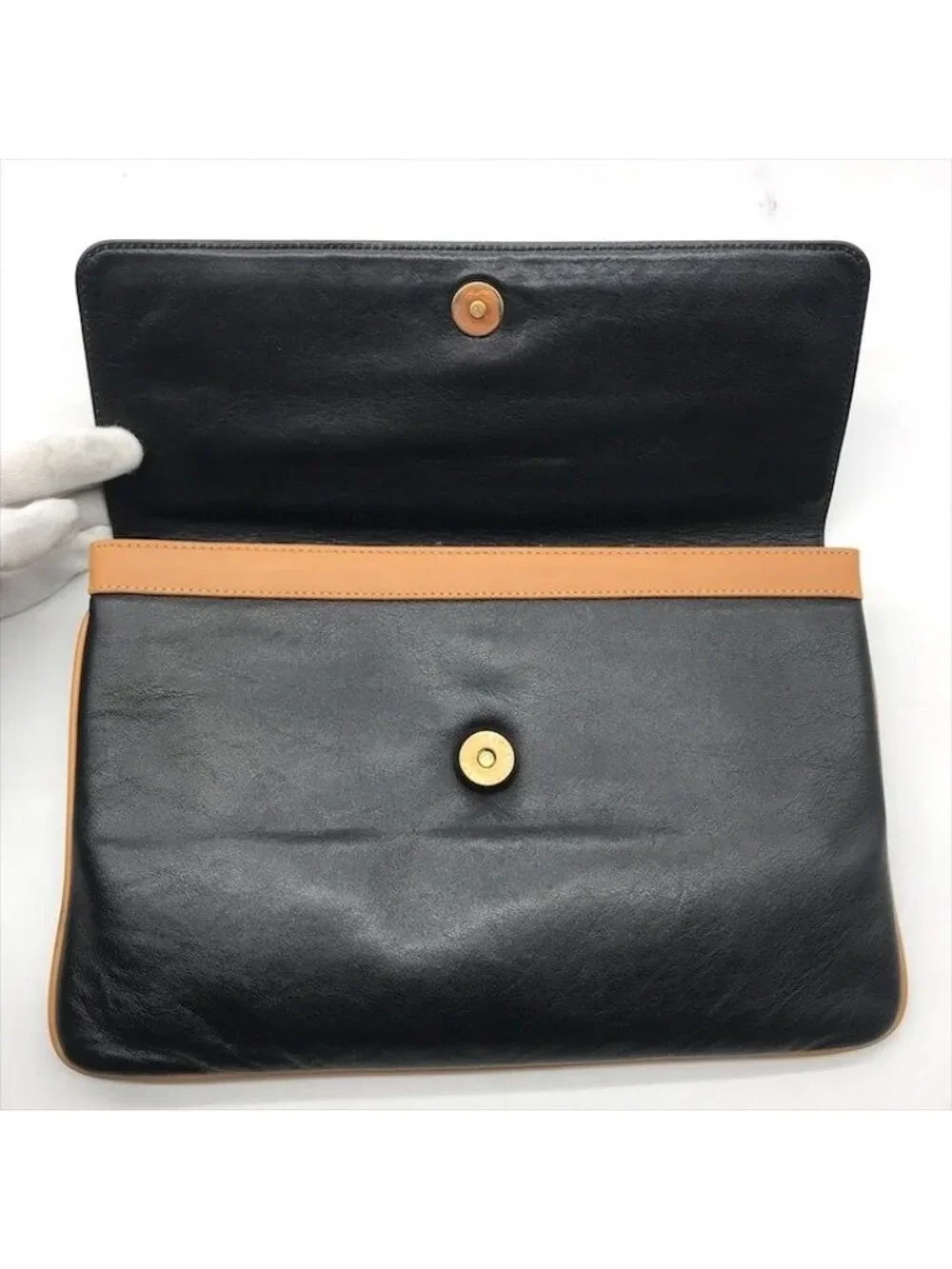 Celine Carriage Vintage Leather Clutch Black - Picture 7 of 10